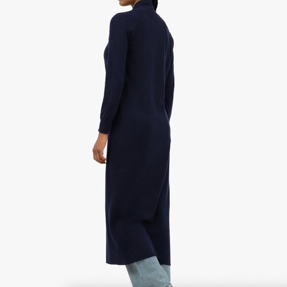 Maison Cashmere Stresa Long Open Cardigan Duster - Blue Made in Italy, Size S - Picture 3 of 8